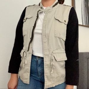 color-blocked utility jacket